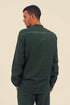 Shirt in cotton slub with high collar with slit